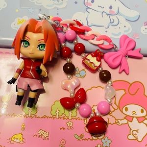 Naruto Sakura Key Beaded Chain/Mobile Phone Charm